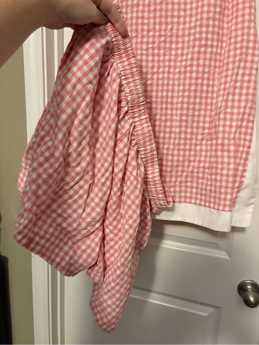 Women’s Gingham Sleeveless A-Line Dress - Pink - Picture 4 of 5